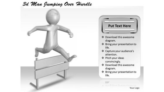 Business Policy And Strategy 3d Man Jumping Over Hurdle Adaptable Concepts