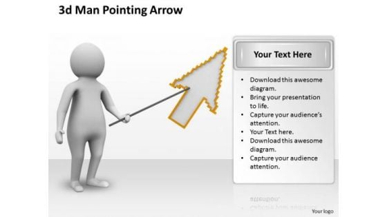 Business Policy And Strategy 3d Man Pointing Arrow Basic Concepts