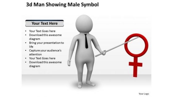 Business Policy And Strategy 3d Man Showing Male Symbol Concept