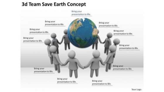 Business Policy And Strategy 3d Team Save Earth Concept Concepts