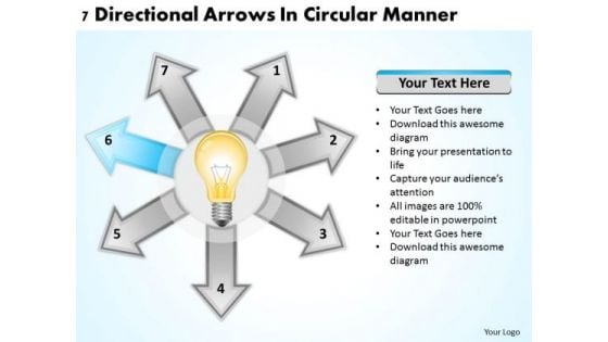 Business Policy And Strategy 7 Directional Arrows Circular Manner Ppt PowerPoint