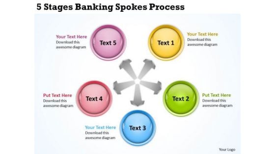 Business Power Point 5 Stages Hexagon Network Hub PowerPoint Templates