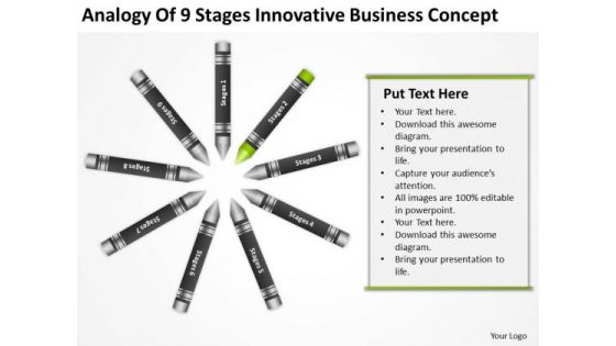 Business Power Point Analogy Of 9 Stages Innovative Concept PowerPoint Templates