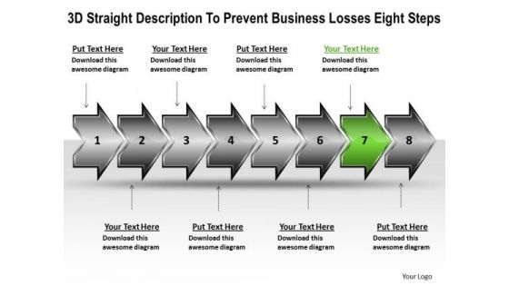 Business PowerPoint Presentation Losses Eight Steps Flowcharting Tools Templates