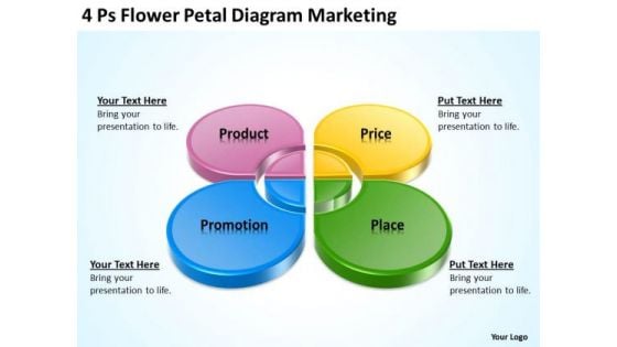 Business PowerPoint Template 4 Ps Flower Petal Diagram Marketing Ppt Slides