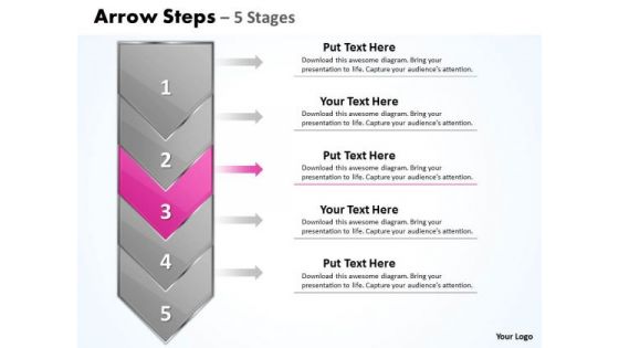 Business PowerPoint Template Arrow 5 Stages 1 Management Design