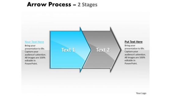 Business PowerPoint Template Arrow Process 2 Stages Strategy Ppt Graphic