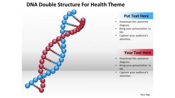 Business PowerPoint Template Dna Double Structure For Health Theme Ppt Templates