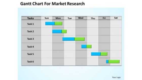 Business PowerPoint Template Gantt Chart For Market Research Ppt Slides