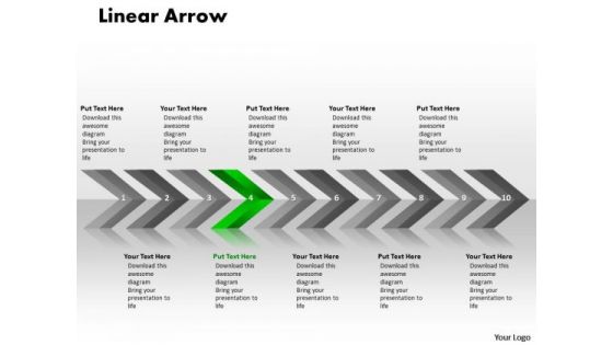 Business PowerPoint Template Linear Arrows 10 Stages Plan Image