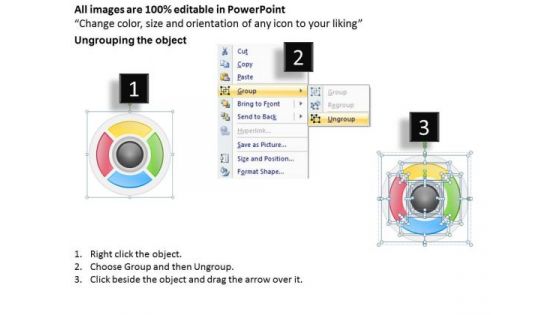 Business PowerPoint Template Multicolor Circle For 4ps Of Marketing Ppt Templates