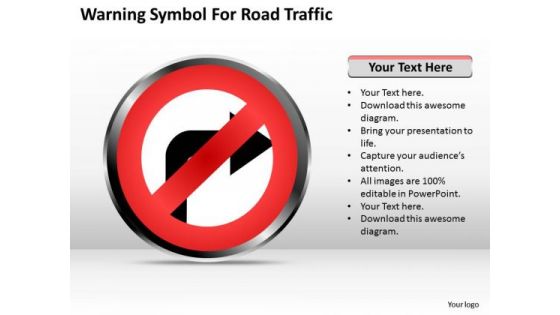 Business PowerPoint Template Warning Symbol For Road Traffic Ppt Templates