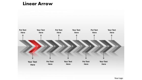 Business Ppt Template Linear Arrows 11 Stages Time Management PowerPoint 3 Graphic