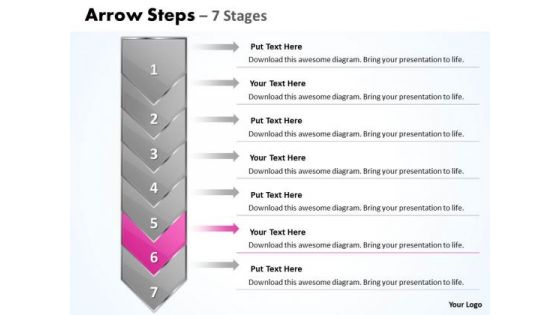 Business Ppt Template Upstanding 7 State Diagram Represented By Arrow Design