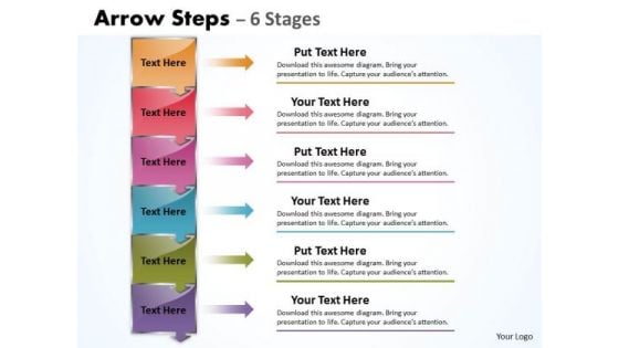 Business Ppt Template Vertical 6 Steps Downward Project Management PowerPoint 1 Image