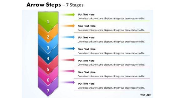 Business Ppt Theme Arrow 7 Phase Diagram 1 Project Management PowerPoint Graphic