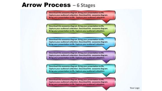 Business Ppt Theme Continuous Process Using 6 Rectangular Arrows 1 Graphic