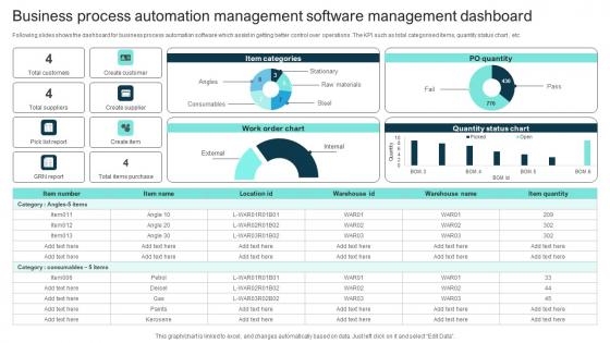 Business Process Automation Management Software Management Dashboard Themes Pdf