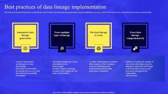 Business Process Data Lineage Best Practices Of Data Lineage Implementation Icons Pdf