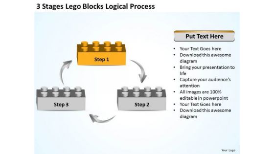 Business Process Diagram Chart 3 Stages Lego Blocks Logical Ppt 1 PowerPoint Templates