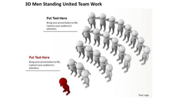 Business Process Diagram Chart 3d Men Standing United Team Work PowerPoint Templates