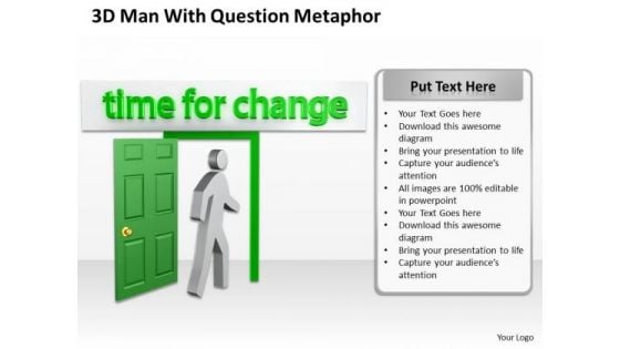 Business Process Diagram Example 3d Man With Time For Change Achievement Future PowerPoint Slides