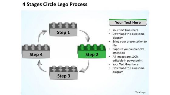 Business Process Diagram Example 4 Stages Circle Lego Ppt 2 PowerPoint Templates