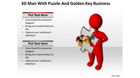 Business Process Diagram Example Golden Key PowerPoint Presentation Templates