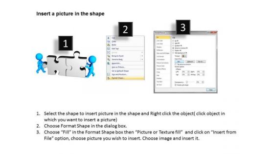 Business Process Diagram Examples 3d Men Assembling Puzzles PowerPoint Slides