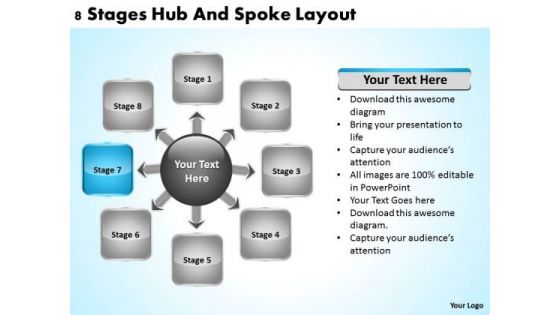 Business Process Diagram Vision And Spoke Layout Ppt PowerPoint Templates Backgrounds For Slides