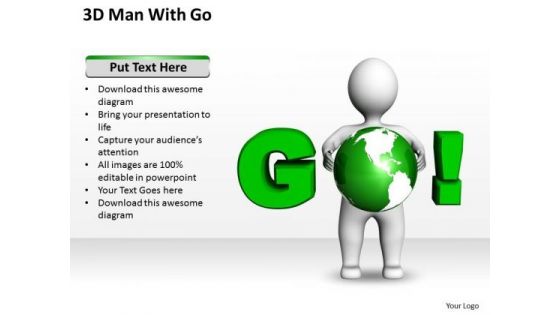 Business Process Diagrams 3d Man With Go PowerPoint Templates