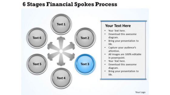 Business Process Diagrams 6 Stages Financial Spokes Ppt PowerPoint Templates