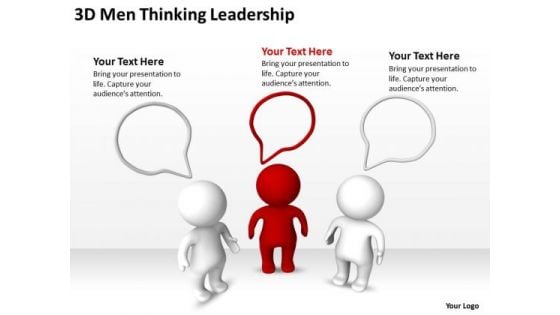 Business Process Diagrams Examples 3d Men Thinking Leadership PowerPoint Slides