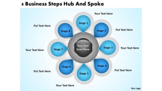Business Process Diagrams Examples Download Steps Hub And Spoke PowerPoint Templates
