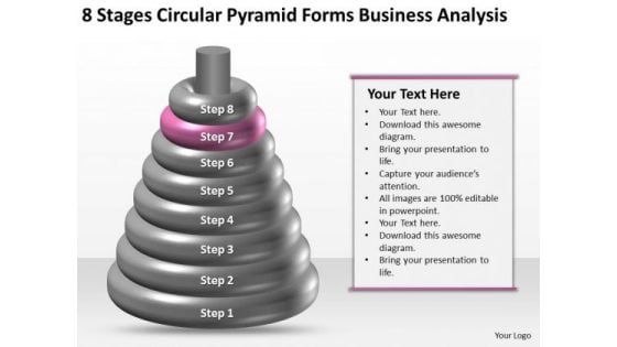 Business Process Flow 8 Stages Circular Pyramid Forms Analysis Ppt 7 PowerPoint Templates