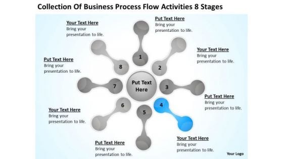 Business Process Flow Activities 8 Stages Plan Forms PowerPoint Slides