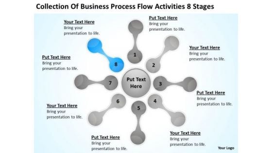 Business Process Flow Activities 8 Stages Plan Template PowerPoint Templates