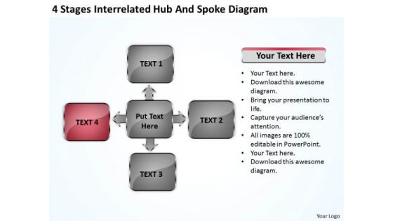 Business Process Flow Diagram Spoke PowerPoint Templates Backgrounds For Slides
