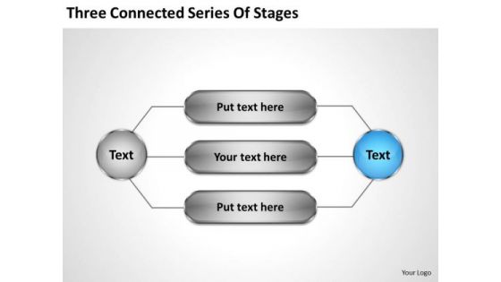 Business Process Flow Diagrams Three Connected Series Of Stages Ppt PowerPoint Slides