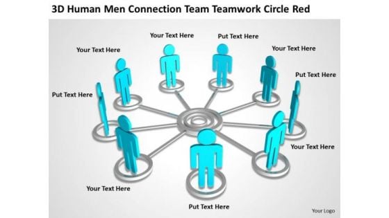 Business Process Flow Team Teamwork Circle Red PowerPoint Templates Ppt Backgrounds For Slides