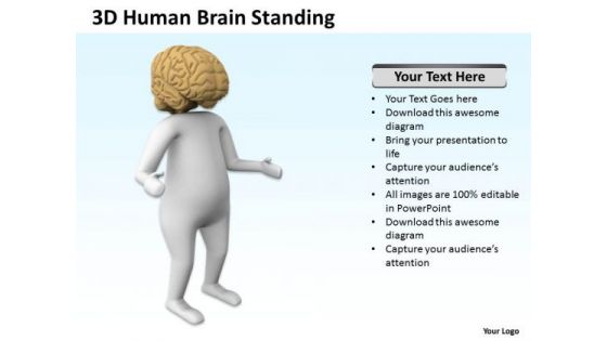 Business Process Flowchart 3d Human Brain Standing PowerPoint Templates