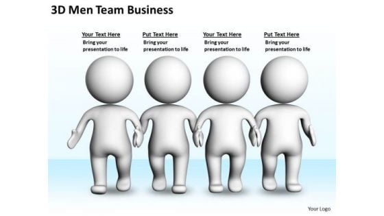 Business Process Flowchart 3d Men Team Free PowerPoint Templates Slides