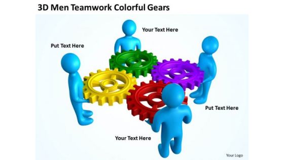 Business Process Flowchart 3d Men Teamwork Colorful Gears PowerPoint Slides Business Process Flowchart 3d Men Teamwork Colorful Gears PowerPoint Slides