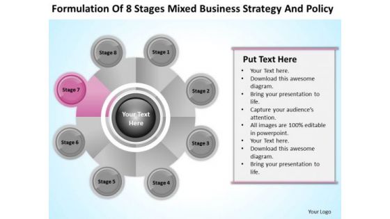 Business Process Flowchart 8 Stages Mixed Strategy And Policy Ppt PowerPoint Template