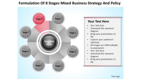 Business Process Flowchart 8 Stages Mixed Strategy And Policy Ppt PowerPoint Templates