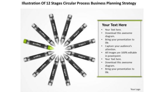 Business Process Flowchart Circular Planning Strategy PowerPoint Templates