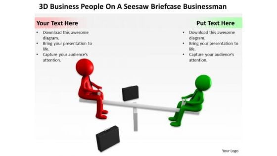 Business Process Flowchart Download People On Seesaw Briefcase Businessman PowerPoint Slides