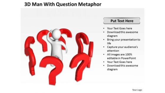 Business Process Flowchart Examples 3d Man With Question Metaphor PowerPoint Templates