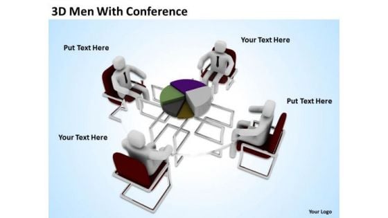 Business Process Flowchart Examples 3d Men With Conference PowerPoint Templates