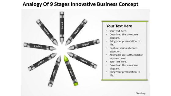 Business Process Flowchart Examples Of 9 Stages Innovative Concept PowerPoint Slide